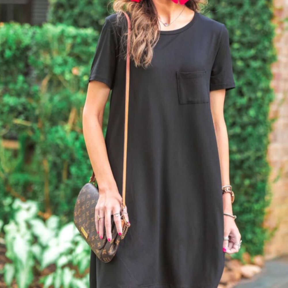 Womens Jess Lea Size S Black Maddy Short Sleeve T-Shirt Dress EUC